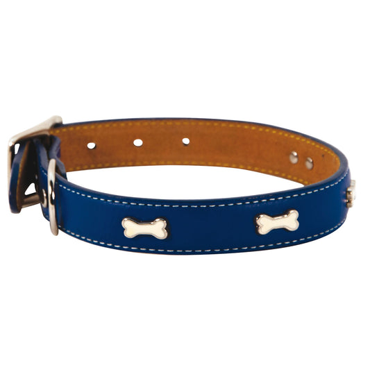 SELLERIE CHIEN - Collier Cuir Indigo