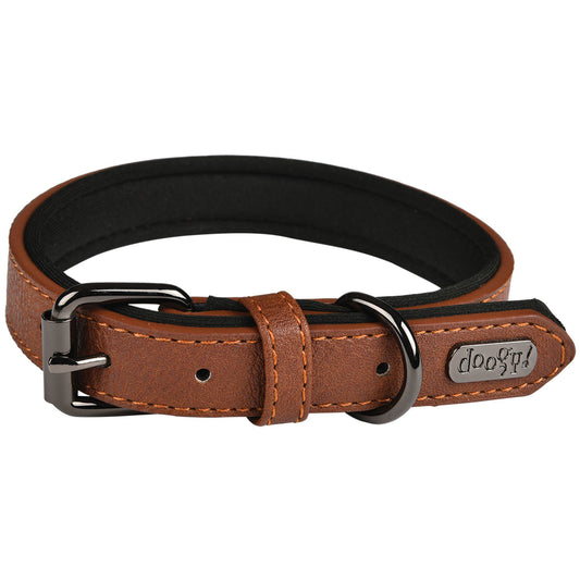 SELLERIE CHIEN - Collier Simili Cuir Marron