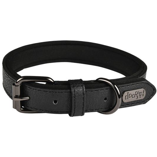 SELLERIE CHIEN - Collier Simili Cuir Noir