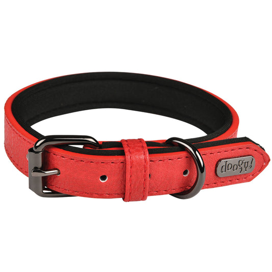 SELLERIE CHIEN - Collier Simili Cuir Rouge